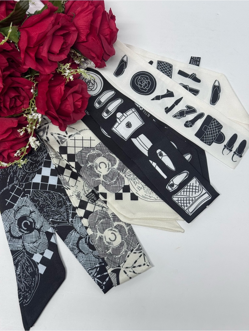 🌺CUSTOM SATINY CAMELLIA TWILLY SCARF BANDEAU